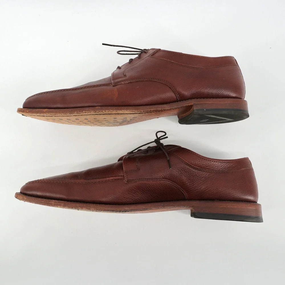 Allen Edmonds Jackson Derby Brown Pebbled Leather Mens 12 E Wide‎
